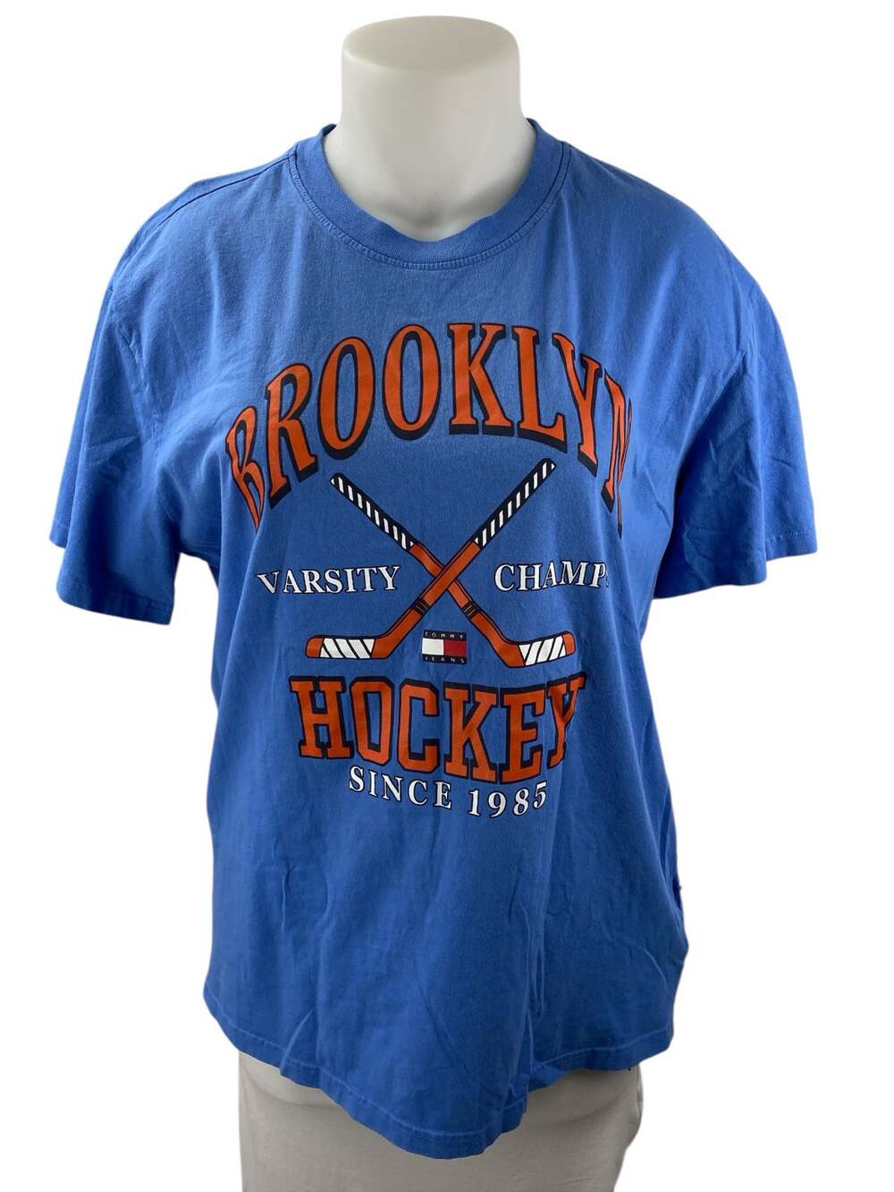 Tommy Jeans Blue Brooklyn Varsity Hockey Crew Neck Short Sleeve T-Shirt Top XXL